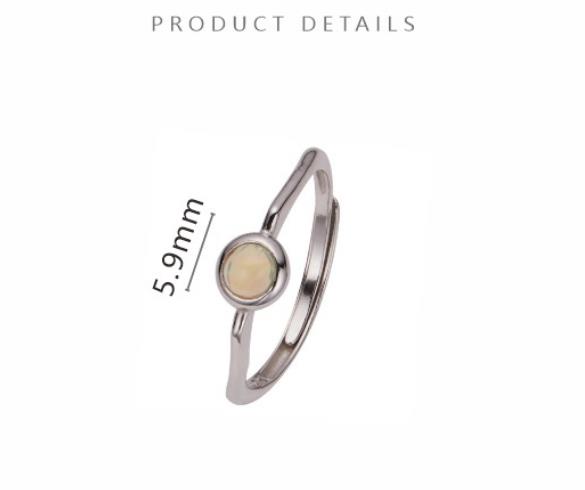 12 Birthstone Gemstone Ring for Women S925 Sterling Silver Index Finger Ring-03